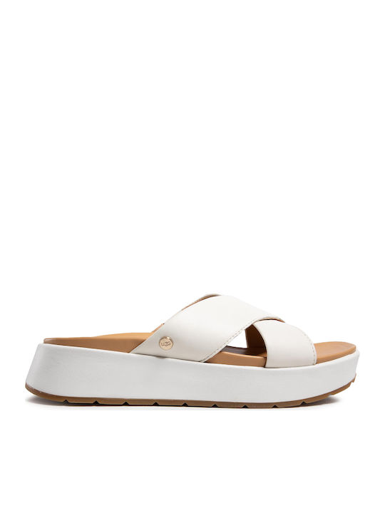 Ugg Australia Emily 1119744 Women's Flat Sandals Flatforms In White Colour