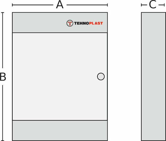 Tehnoplast Wall mounted 18-Elements Fuse Box with 3 Rows W396xH526xD112mm 282N3X18C