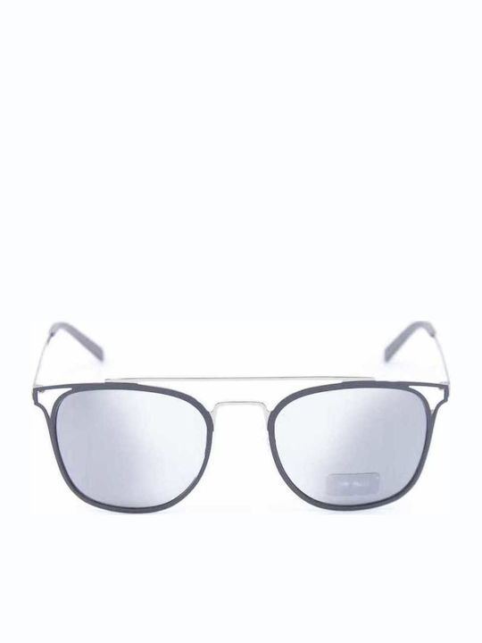 Sting Men's Sunglasses with Black Metal Frame and Black Mirror Lens SST136 H70X