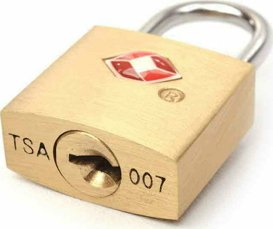 Travel Blue Gold Bronze Padlock Brass with Key Set with Embossed Design with TSA Certification 22mm Yellow 2pcs