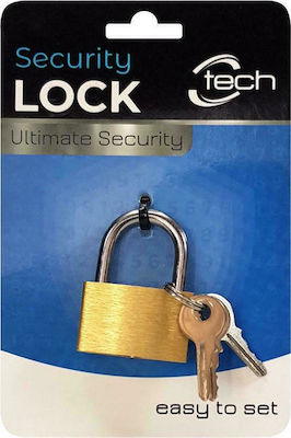 C-Tech Steel Padlock Brass with Key Metallic 25mm 1pcs