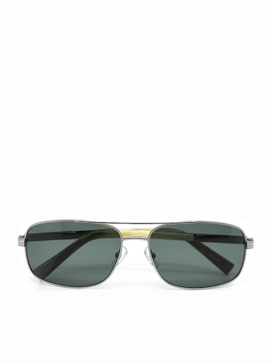 Zegna Men's Sunglasses with Silver Metal Frame and Polarized Lens EZ0012 12R