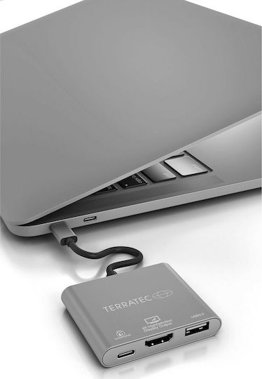 TerraTec Connect C3 USB-C / USB-A Docking Station mit PD Silber