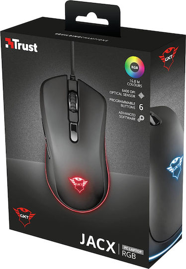 Trust GXT 930 RGB Gaming Gaming Maus 6400 DPI Schwarz