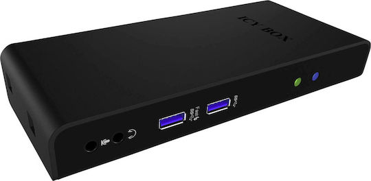 Icy Box USB-C Docking Station with HDMI Ethernet and Support for 2 Monitors Black (IB-DK2241AC)