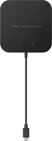 Belkin Thunderbolt 3 Dock Core Thunderbolt 3 Docking Station with HDMI/DisplayPort 4K PD Ethernet and Support for 2 Monitors Black