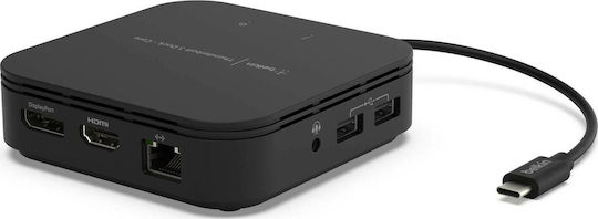 Belkin Thunderbolt 3 Dock Core Thunderbolt 3 Docking Station with HDMI/DisplayPort 4K PD Ethernet and Support for 2 Monitors Black