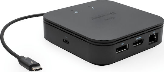 i-tec USB-C Docking Station with HDMI/DisplayPort 4K PD Ethernet Black (TB3TRAVELDOCKPD)