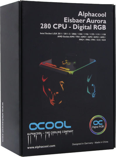 Alphacool Aurora 280 Digital RGB Wasserkühlsysteme AIO CPU mit 2 Lüfterabmessung 140mm