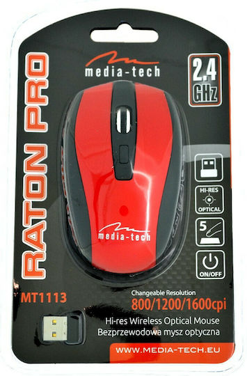 Media-Tech Raton Pro Ασύρματο Ποντίκι Κόκκινο
