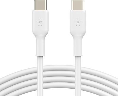Belkin Boost Charge Regular USB 2.0 Cable USB-C male - USB-C male Λευκό 1m (CAB003BT1MWH)