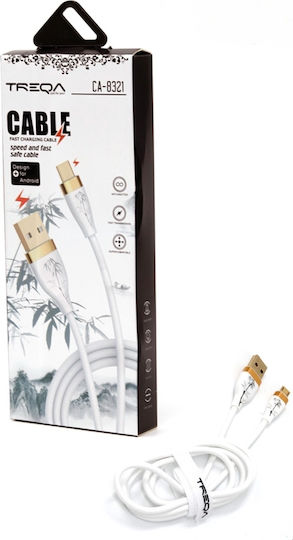 Treqa Cablu USB 2.0 USB-C Masculin - USB-A Alb 1m CA8321