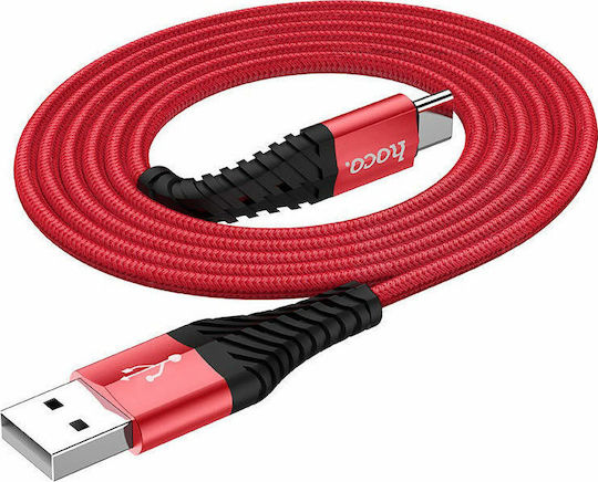 Hoco X38 Braided USB 2.0 Cable USB-C male - USB-A Κόκκινο 1m HOC-X38c-R