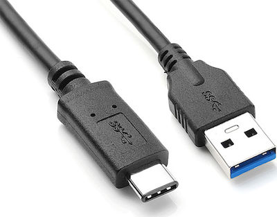 Regular USB 3.1 Cable USB-C male - USB-A male Μαύρο 1.5m (30645)