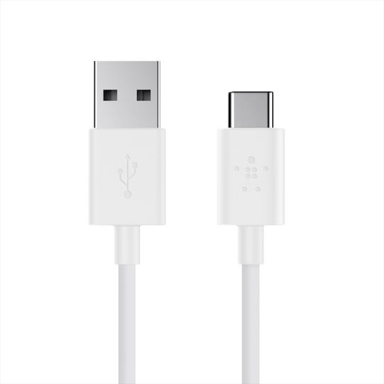 Belkin USB 2.0 Cable USB-C male - USB-A Λευκό 1.8m F2CU032BT06-WHT