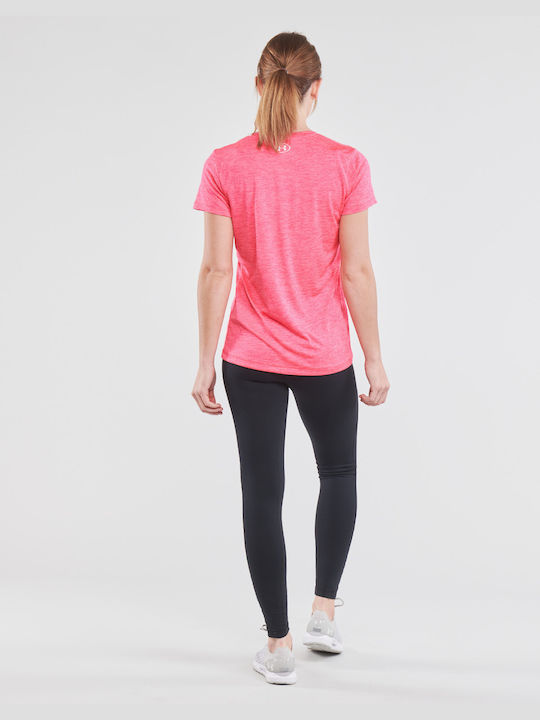 Under Armour Women's Athletic T-shirt with V Neckline Pink