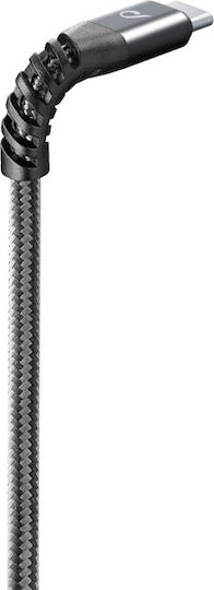 Cellular Line Tetra Cablu De Date USB De Tip C Braided USB 2.0 USB-C Masculin - USB-A Negru 1.2m TETRACABTYC1MK