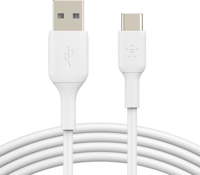 Belkin Regular USB 2.0 Cable USB-C male - USB-A male Λευκό 1m (CAB001bt1MWH)