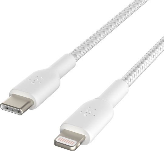 Belkin Braided USB-C to Lightning Cable 30W White 2m (CAA004bt2MWH)
