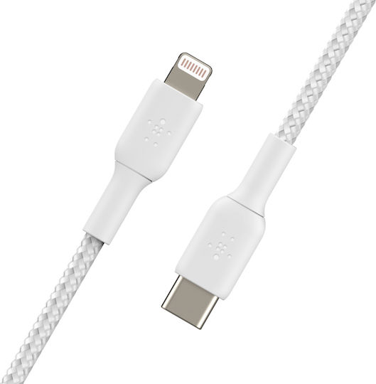 Belkin Braided USB-C to Lightning Cable 30W White 2m (CAA004bt2MWH)