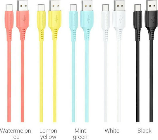 Borofone BX40 USB 2.0 Cable USB-C male - USB-A Πολύχρωμο 1m 30τμχ