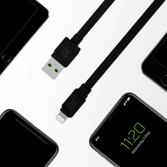 Green Cell PowerStream Braided USB 2.0 Cable USB-C male - USB-C 60W Μαύρο 1.2m KABGC30
