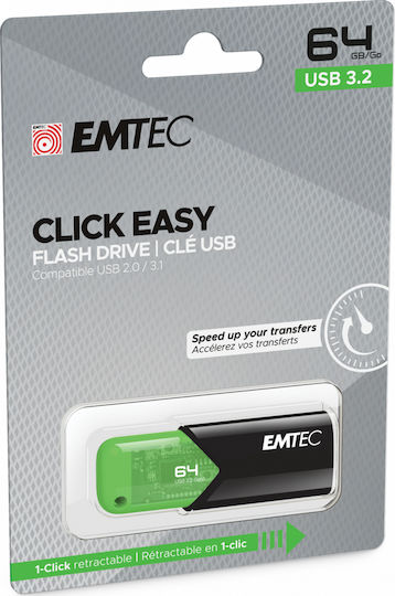 Emtec Click Easy 64GB USB 3.2 Stick Grün