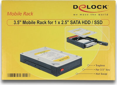 DeLock 3.5″ Mobile Rack for 1 x 2.5″ SATA HDD / SSD Black (47224)