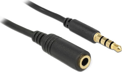 DeLock TRRS 3.5mm male - 3.5mm female Cable Black 2m (84667)