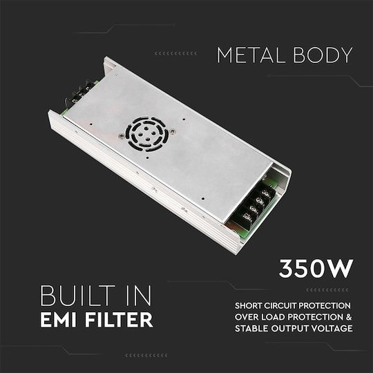 V-TAC Dimmable Τροφοδοτικό LED IP20 Ισχύος 350W με Τάση Εξόδου 12V