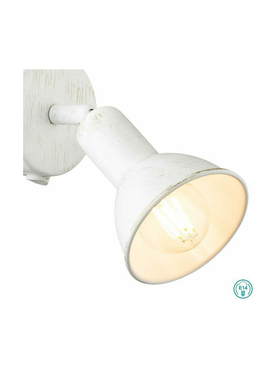 Globo Lighting Caldera Single Spot with Socket E14 in White Color