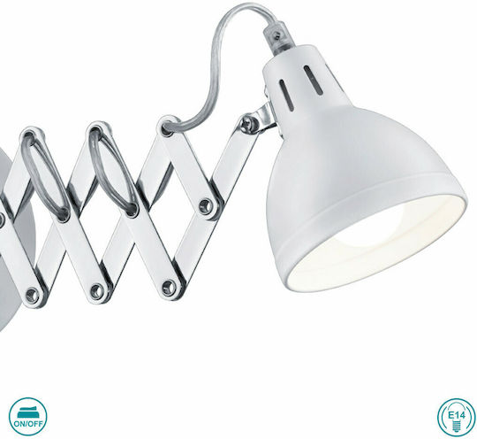 Trio Lighting Scizzor Единично Спот с Цокъл E14 в Бял Цвят