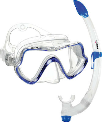Mares Silicone Diving Mask Set with Respirator Set Pure Vision Clear/Blue Blue 1102274A