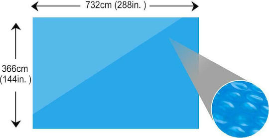 vidaXL Solar Rectangular Pool Cover Rectangular Blue Pool Cover 732x366 cm made of Polyethylene 732x366cm 1pcs