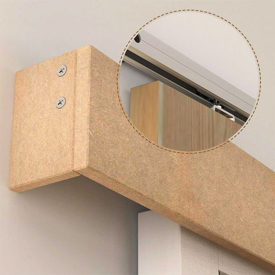 HomCom HomCom Sliding Door Mechanism for Wooden Door 200cm Brown