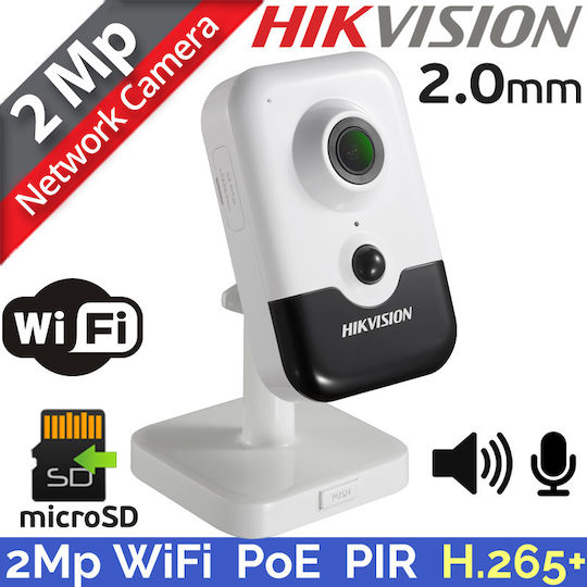 Hikvision DS-2CD2421G0-IW(W) IP Κάμερα Παρακολούθησης Wi-Fi Full HD 1080p με Αμφίδρομη Επικοινωνία και Φακό 2mm