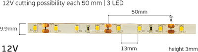 VK Lighting Ταινία LED Μωβ 5m SMD3528 12V