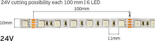 VK Lighting LED Лента 24V RGB Светлина 5м Тип SMD5050