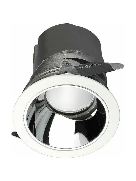 V-TAC VT-2907 Spot Încastrat Rotund Metalic cu LED Încorporat și Lumină Alb Cald Alb 6.5x6.5cm