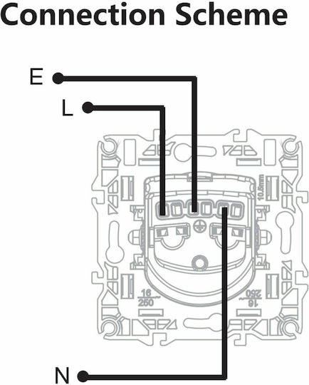 Aca Prime Single Walled Power Socket Matte Aluminium