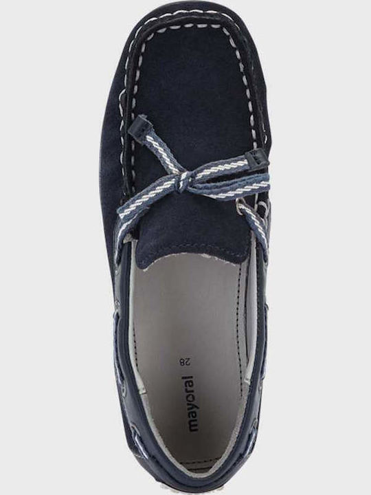 Boys Suede Moccasins with Laces Blue