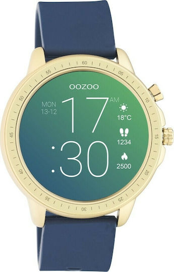Oozoo Q00321 45mm Smartwatch mit Pulsmesser (Gold / Blue)