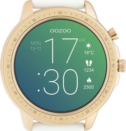 Oozoo Q00322 45мм Смартчасовник с Пулсомер (Gold / White)
