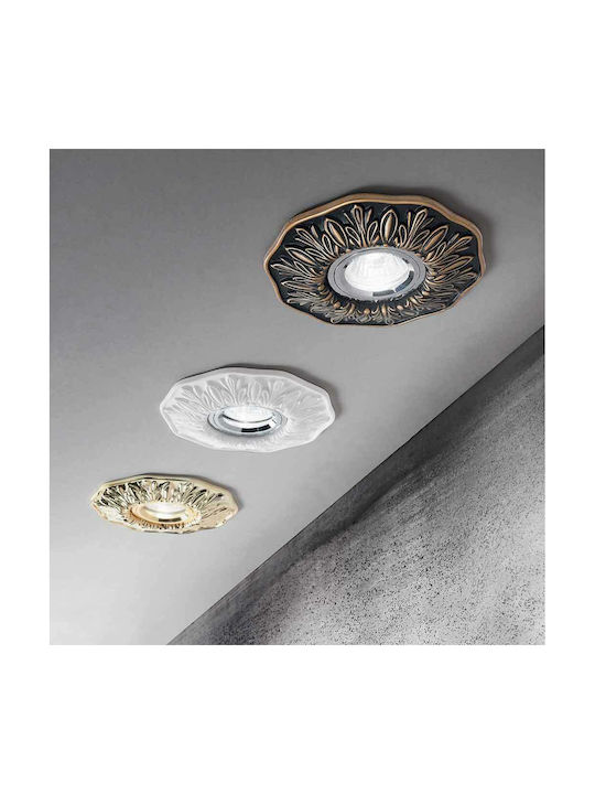 Ideal Lux Polka Round Plaster Recessed Spot with Socket GU10 Bronze 15x15cm. 1pcs