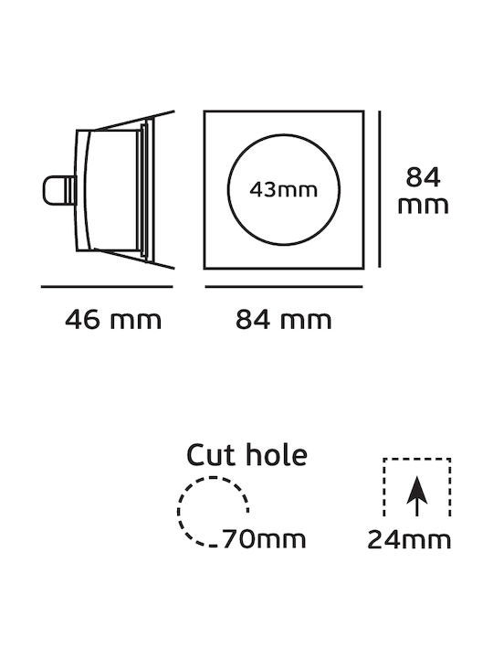 VK Lighting Rezistent la apă Spot de Exterior GU5.3 în Culoare Alb 64173-019121