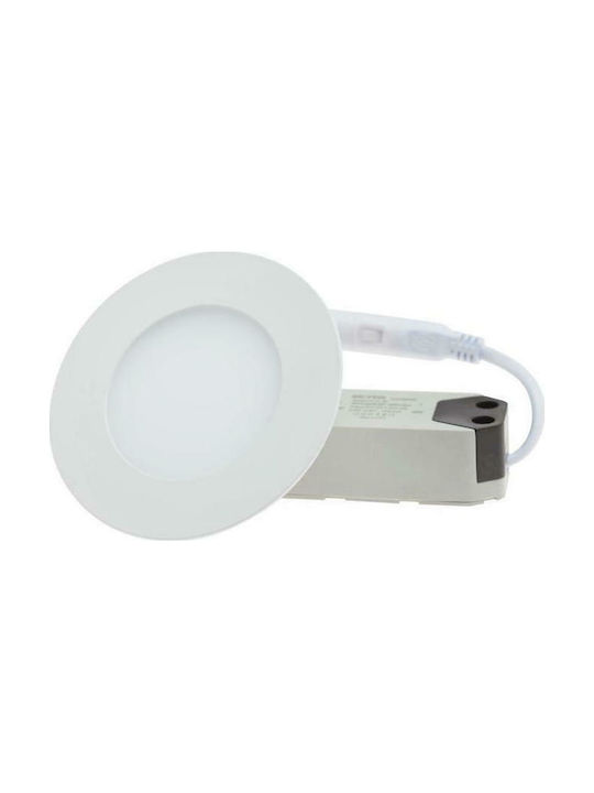 Geyer Rund Kunststoff Einbau Spot mit integriertem LED und Natürliches Weißes Licht 3W 180lm Weiß 85x85cm. 1Stück