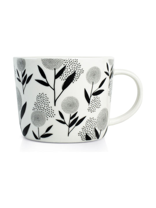 Dutch Rose Blumen Tasse aus Porzellan in Verschiedene Designs Weiß 210ml (Verschiedene Designs)