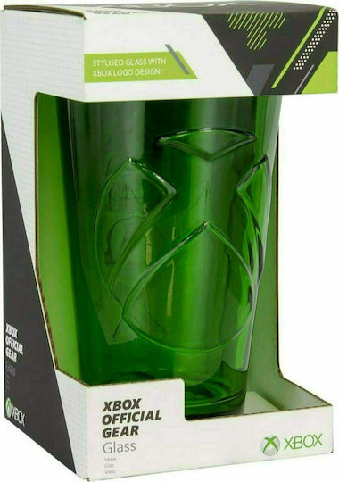 Paladone Xbox Shaped Ποτήρι Νερού από Γυαλί σε Πράσινο Χρώμα 400ml