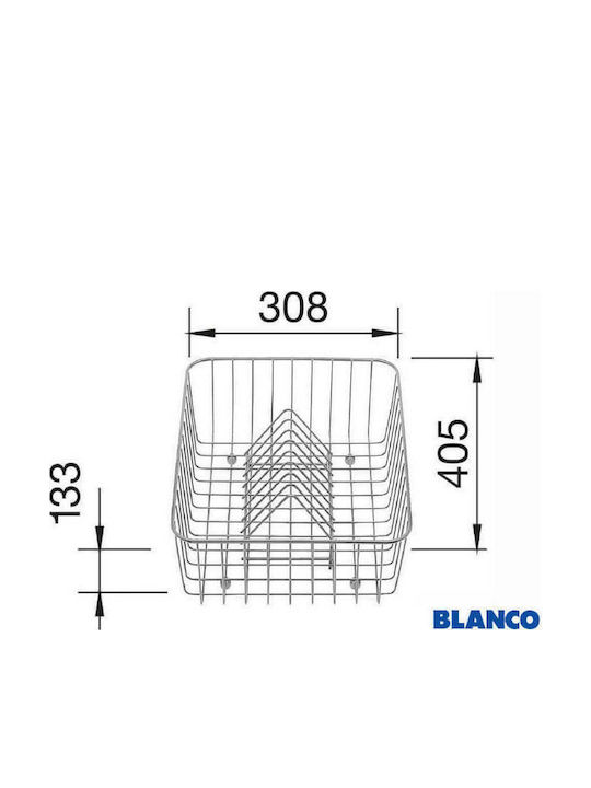 Blanco Over Sink Dish Draining Rack from Stainless Steel in Silver Color 40.5x30.8x13.3cm