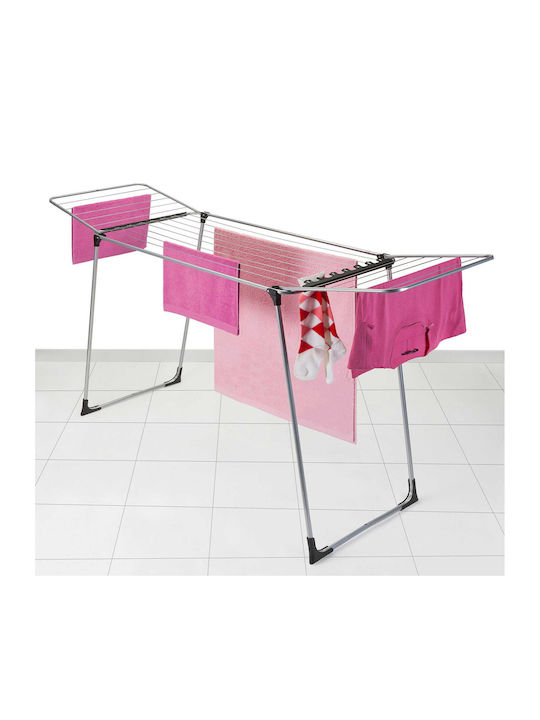 Metaltex Hydra Metallic Folding Floor Clothes Drying Rack with Hanging Length 18m